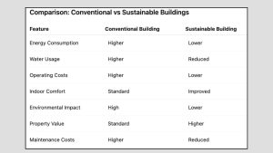 Comparison: Conventional vs Sustainable Buildings - best construction company in Pune